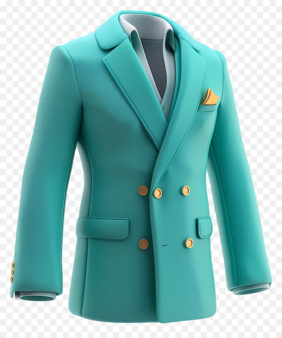 Blazer Warna Biru Kehijauan，Jaket PNG