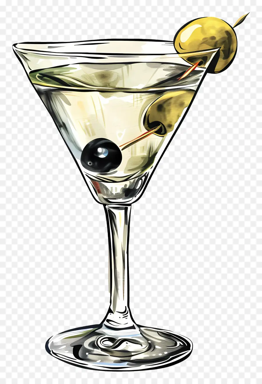 Koktail Martini，Gelas Martini PNG