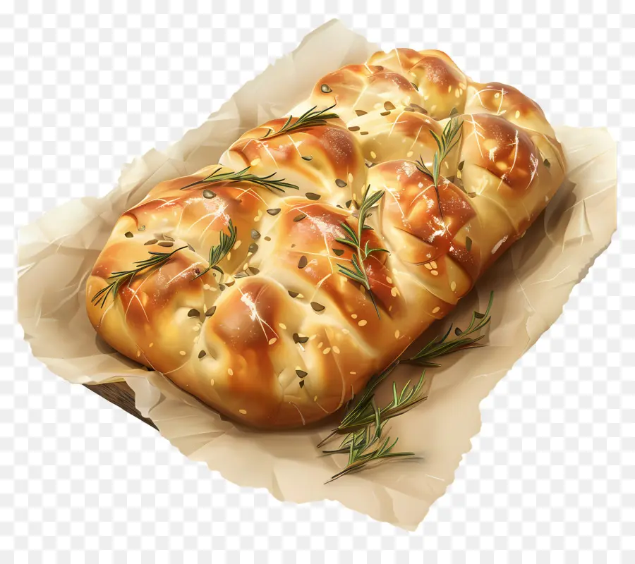 Roti Focaccia，Rosemary PNG