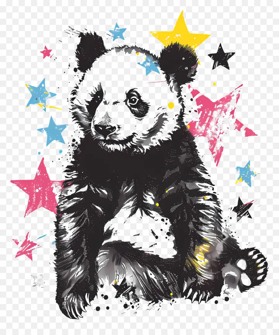 Panda，Panda Berwarna Warni PNG