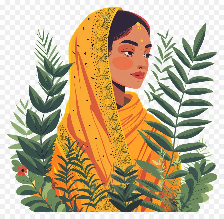 Wanita Punjabi India，Wanita Berbaju Kuning PNG