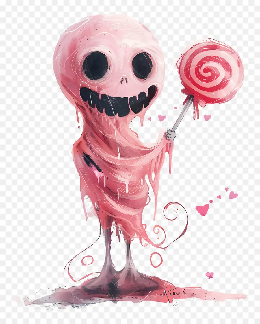 Lolipop Hantu，Kerangka Merah Muda PNG