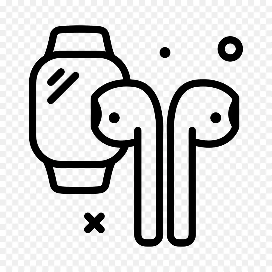 Airpod，Jam Tangan Pintar Dan Earphone PNG