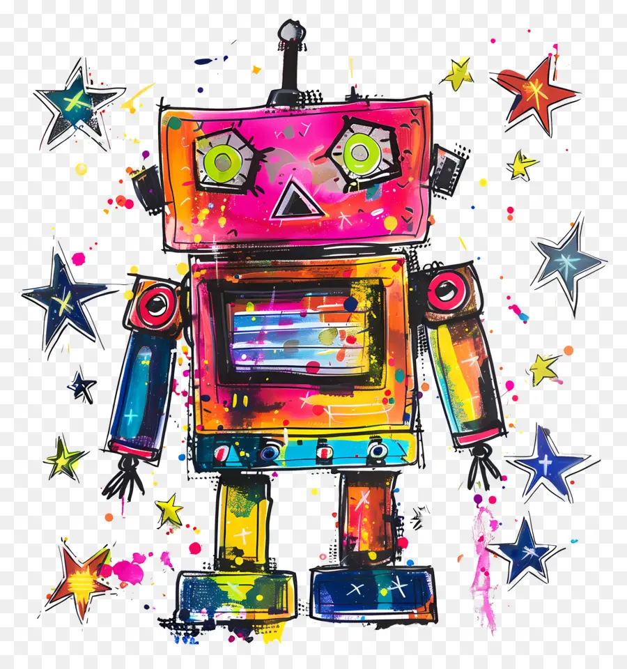 Robot，Berwarna Warni PNG