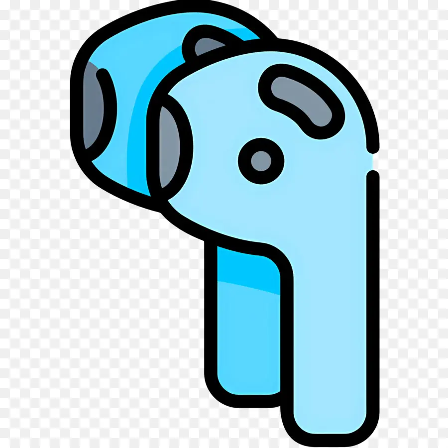 Airpod，Earbud Biru PNG