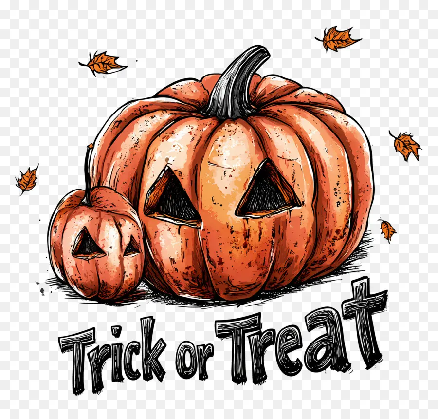 Trik Atau Perlakukan，Labu Dengan Trick Or Treat PNG