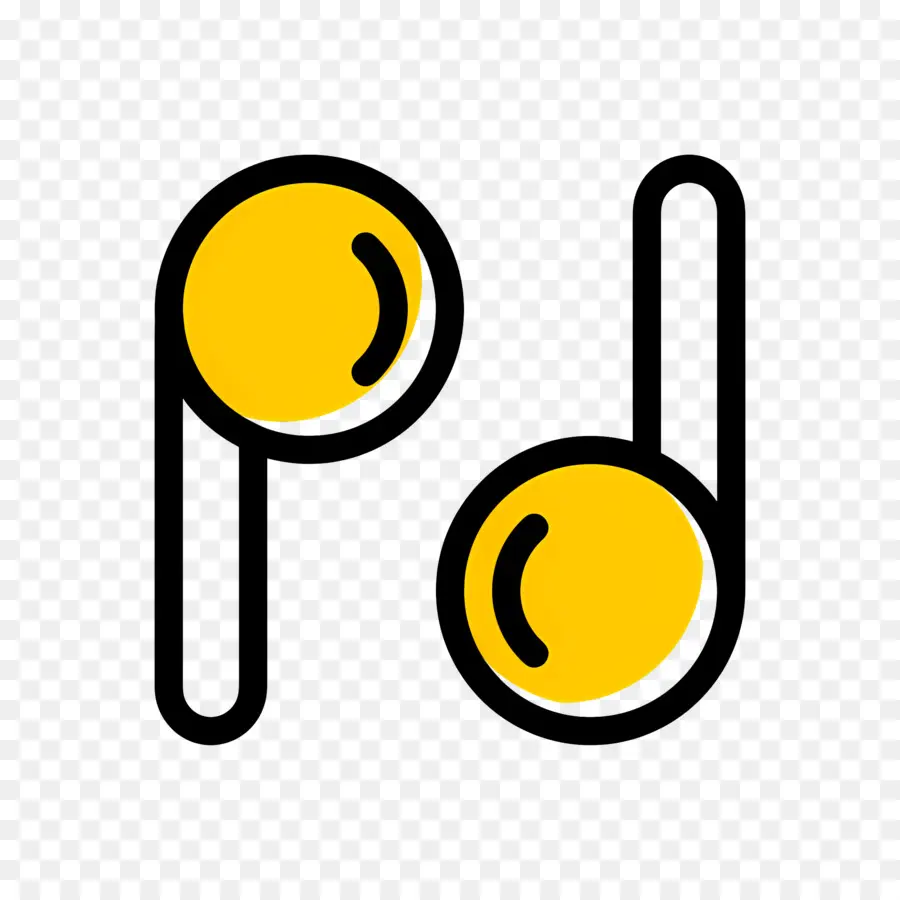 Airpod，Earbud Kuning PNG