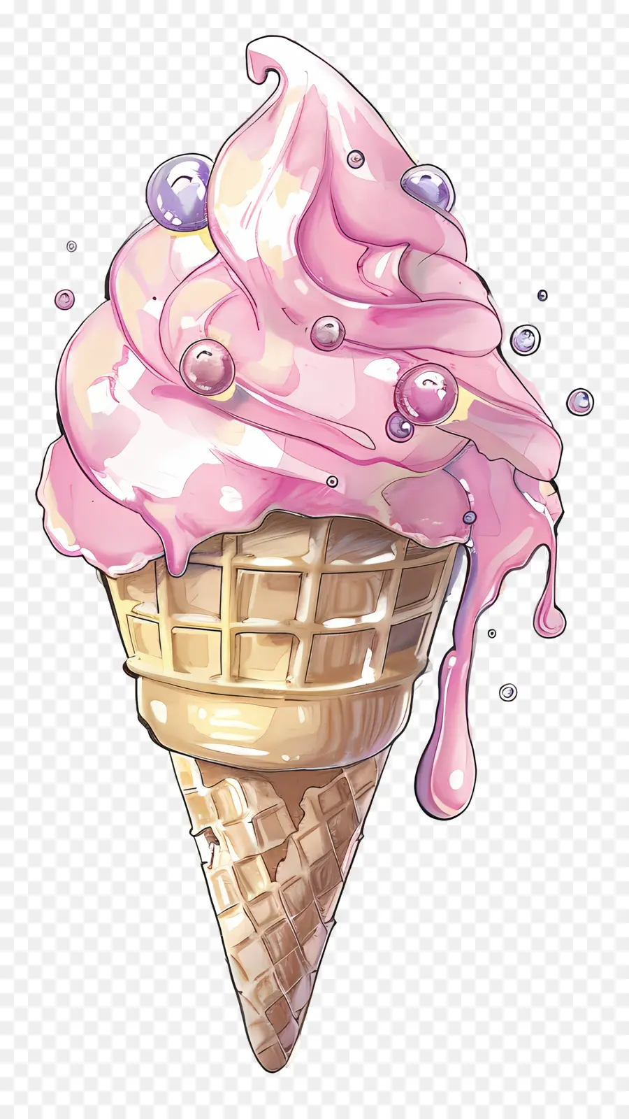 Kerucut Es Krim，Es Krim Stroberi PNG