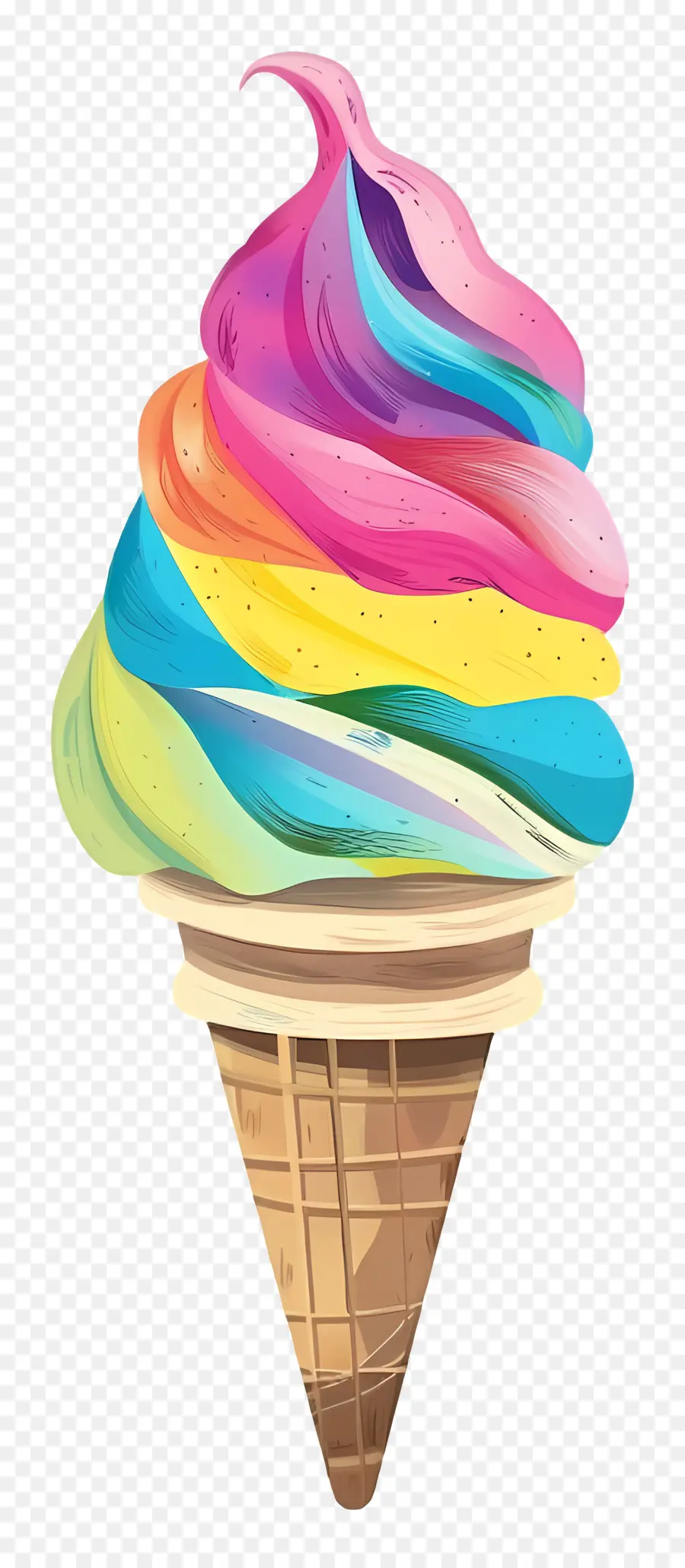 Kerucut Es Krim，Es Krim Berwarna Warni PNG