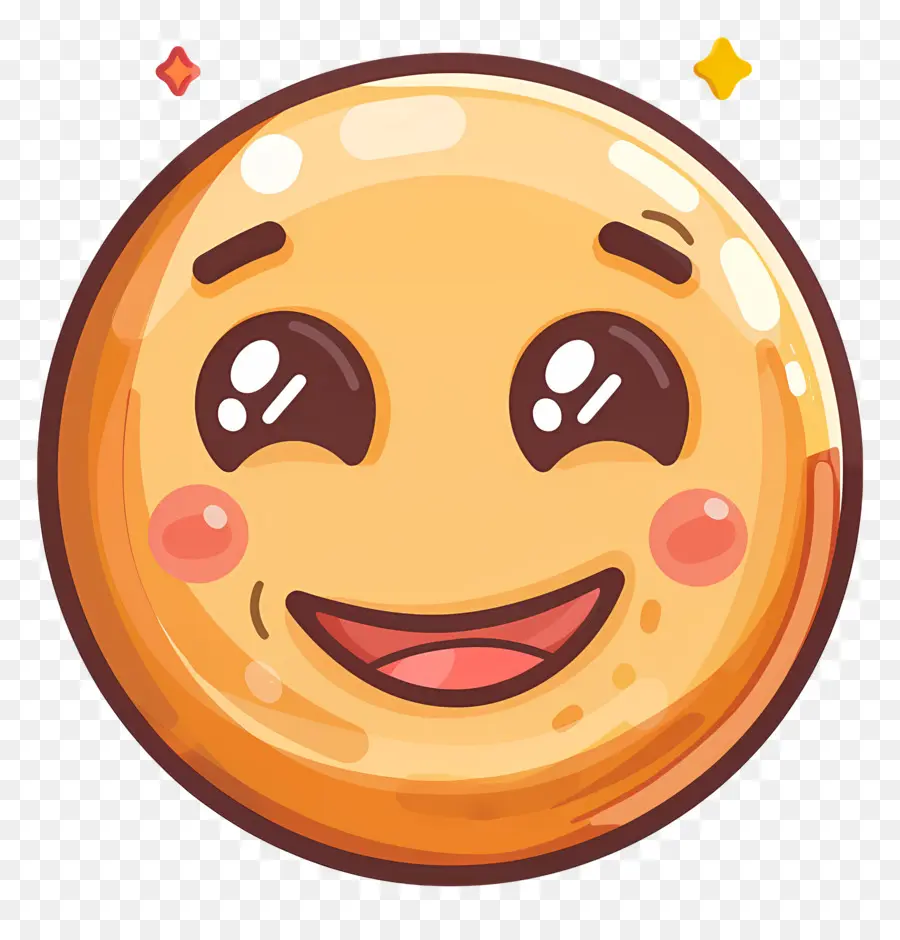 Emoji Senyum，Wajah Tersenyum Oranye PNG