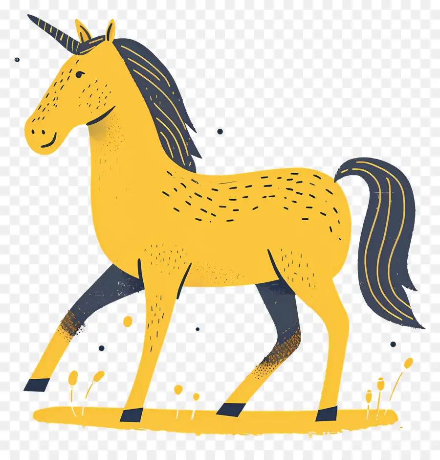 Kuda，Unicorn Kuning PNG