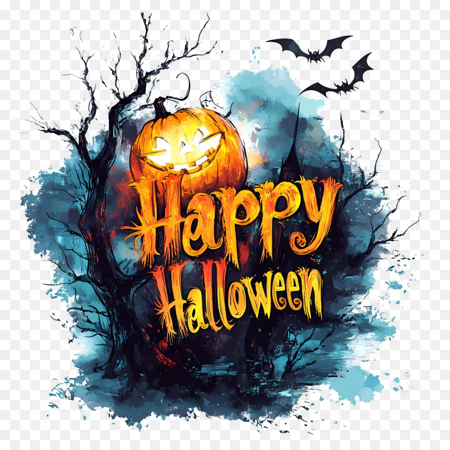 Selamat Halloween，Labu Halloween PNG