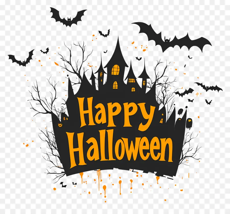 Selamat Halloween，Rumah Berhantu PNG