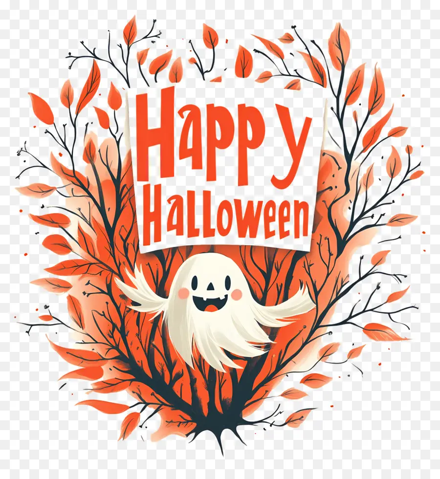 Selamat Halloween，Hantu Halloween PNG