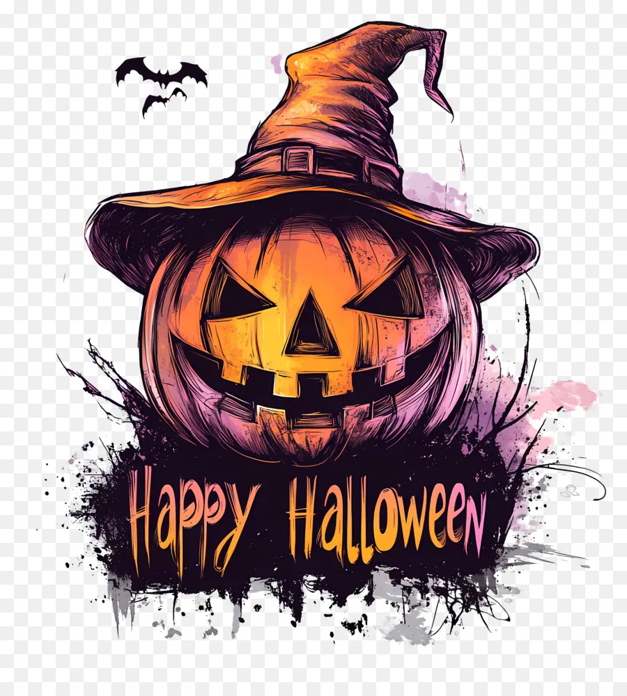 Selamat Halloween，Labu Halloween PNG