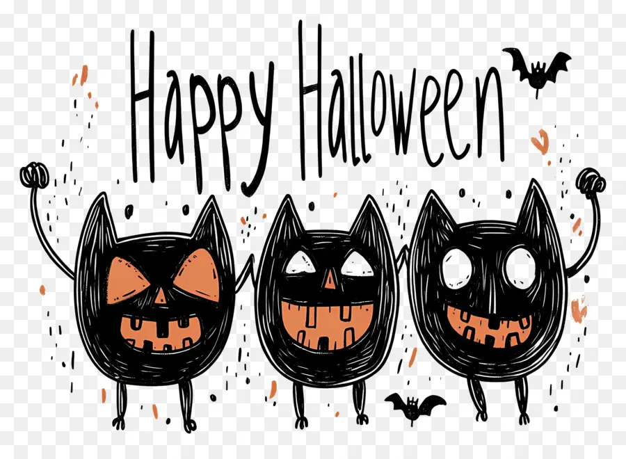 Selamat Halloween，Kucing Halloween PNG