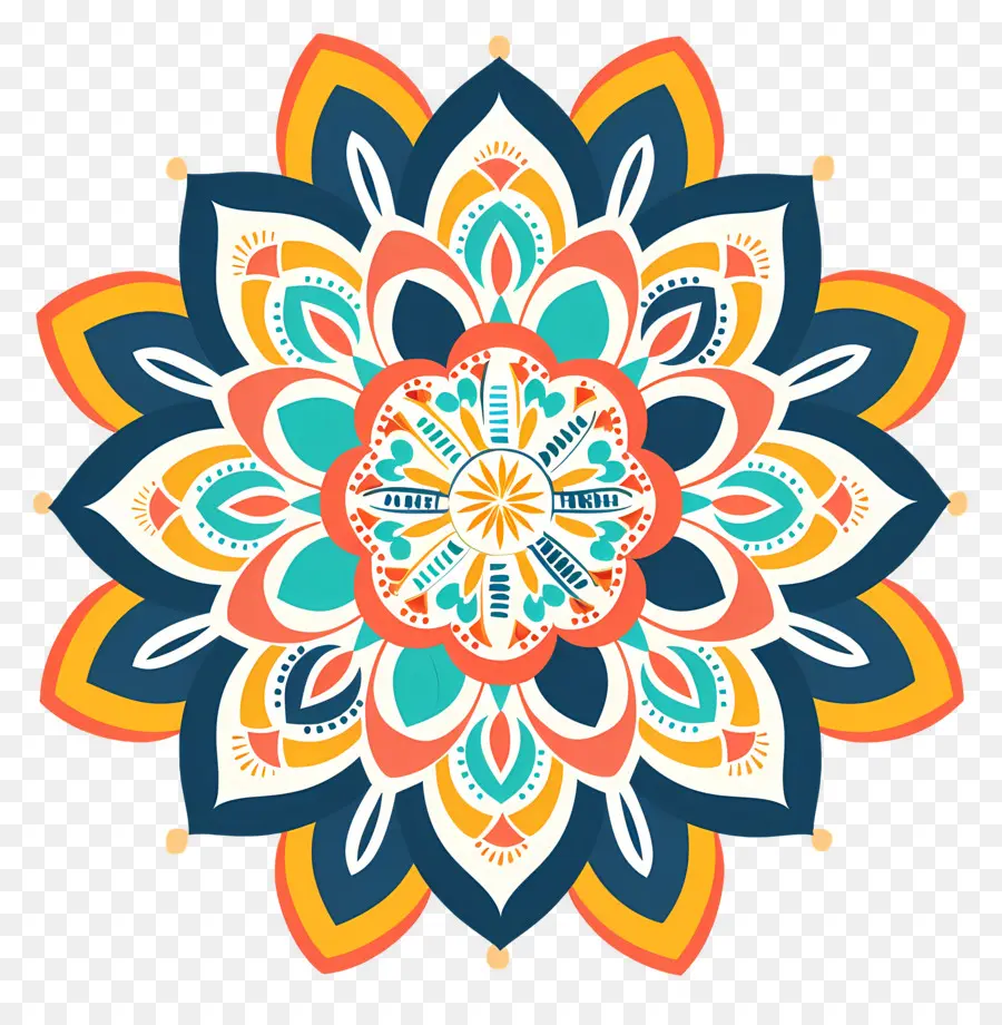 Mandala，Mandala Berwarna Warni PNG