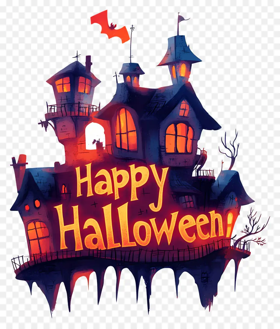 Selamat Halloween，Rumah Berhantu PNG