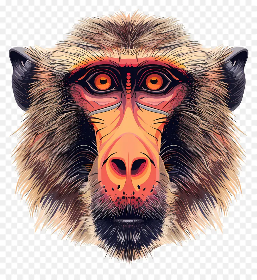 Wajah Babon，Wajah Mandrill PNG