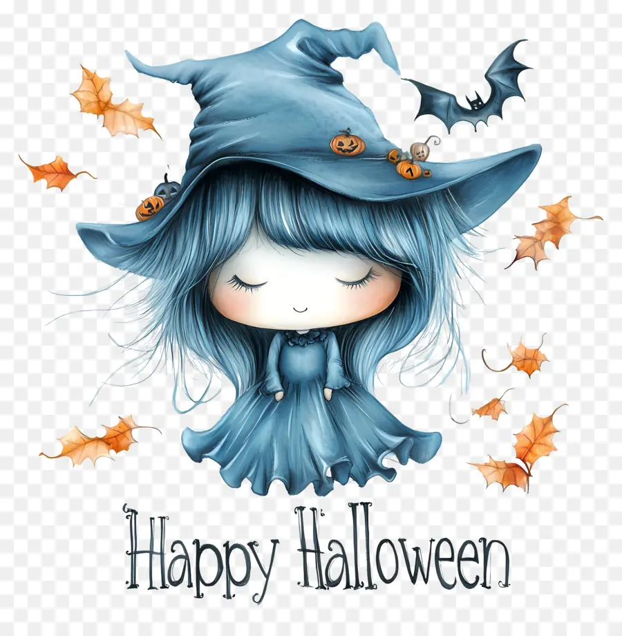 Selamat Halloween，Penyihir Lucu PNG