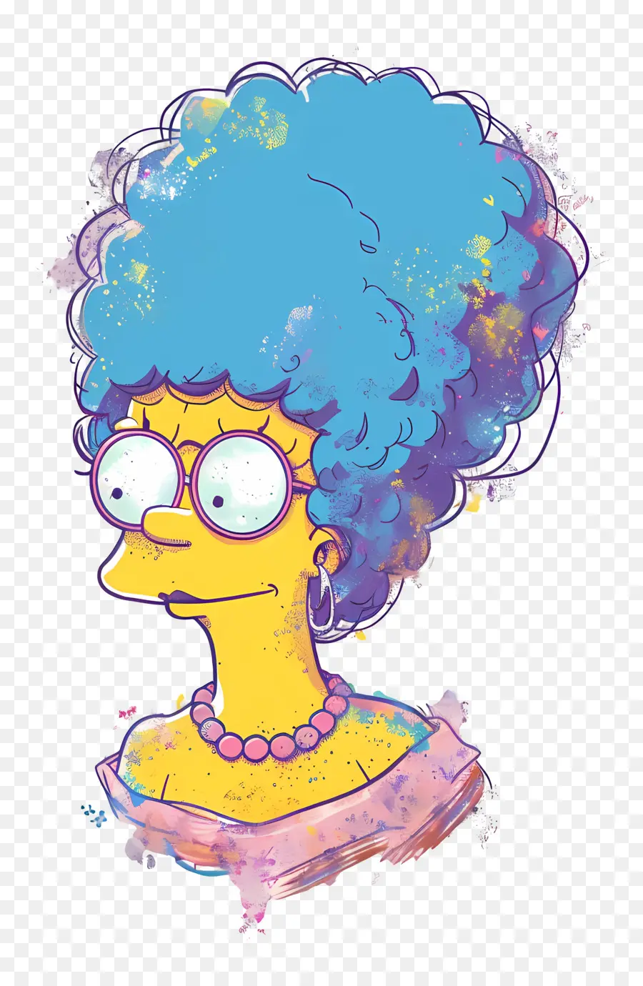 Marge Simpson，Karakter Berambut Biru Berkacamata PNG