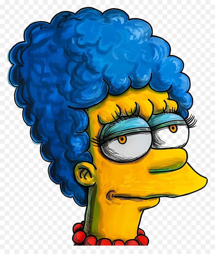 Marge Simpson，Karakter Kartun Berambut Biru PNG