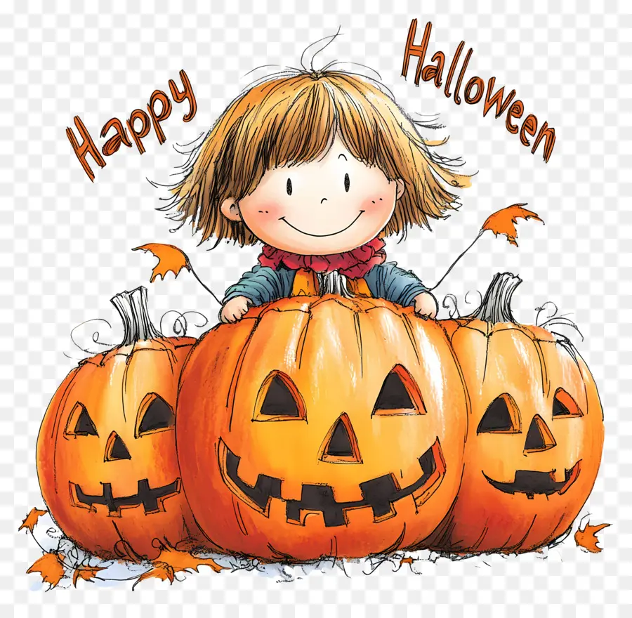 Selamat Halloween，Gadis Halloween Dengan Labu PNG