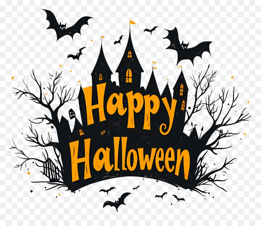 Selamat Halloween，Rumah Berhantu PNG