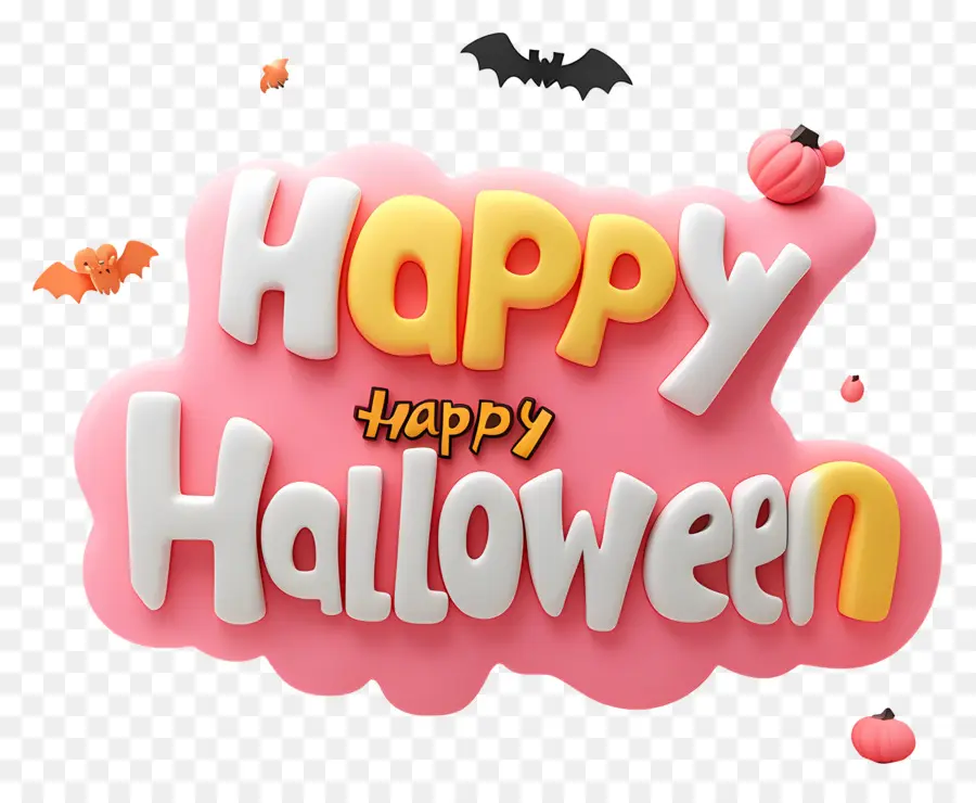 Selamat Halloween，Selamat Teks Halloween Dengan Dekorasi PNG