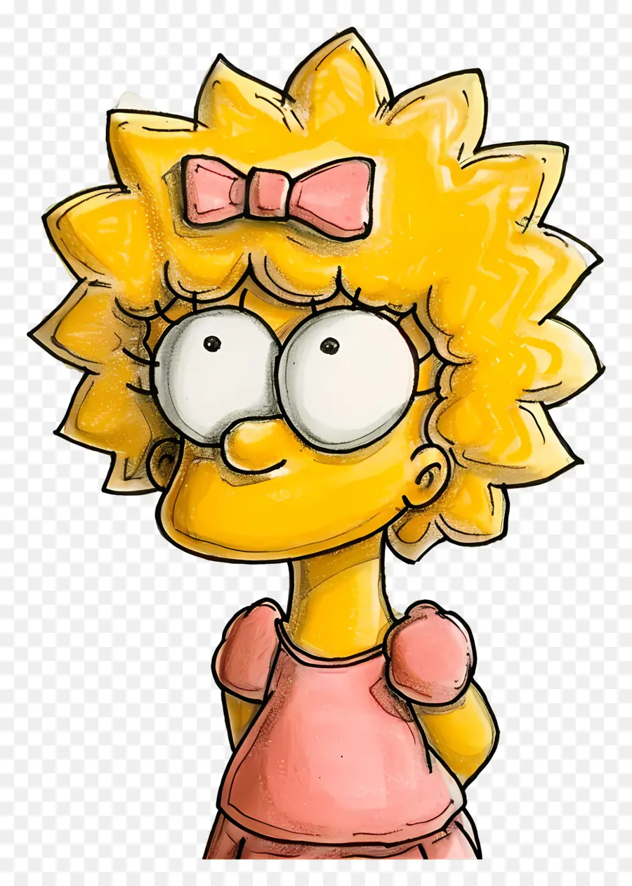 Maggie Simpson，Gadis Kartun Kuning PNG