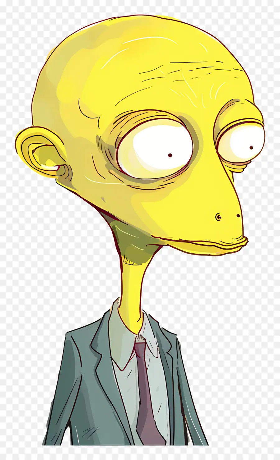 Tuan Burns，Karakter Alien Kuning Berjas PNG