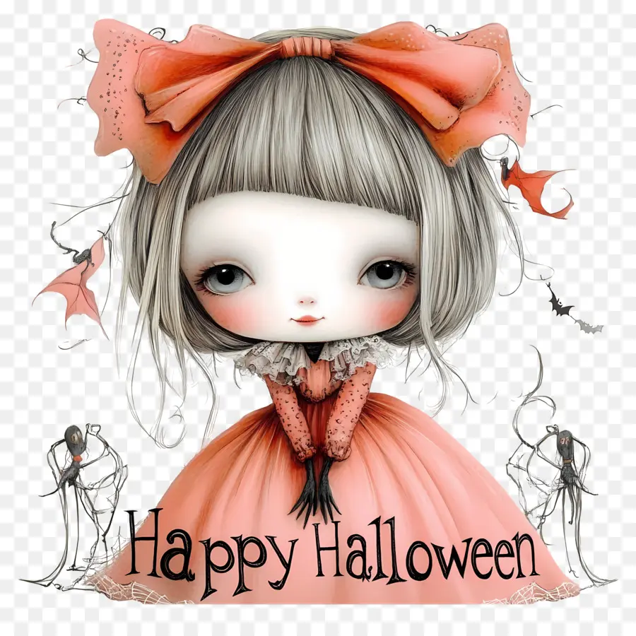 Selamat Halloween，Gadis Halloween PNG