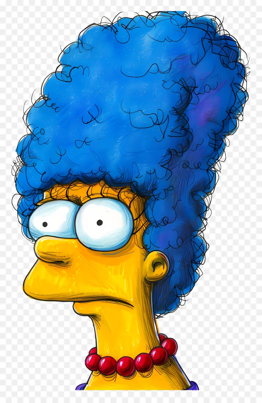 Marge Simpson，Karakter Kartun Berambut Biru PNG