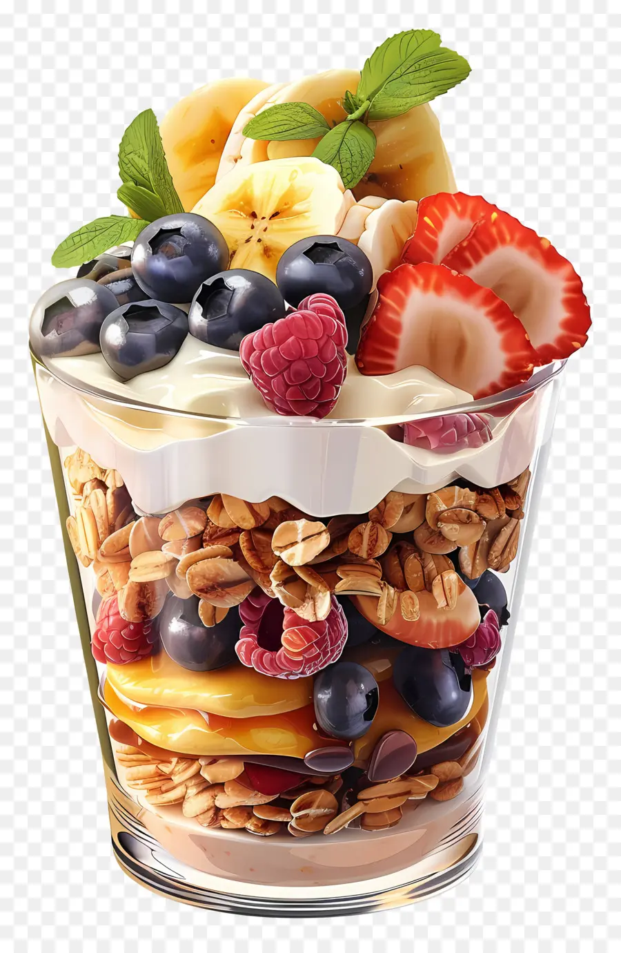 Parfait Yogurt，Parfait Buah PNG