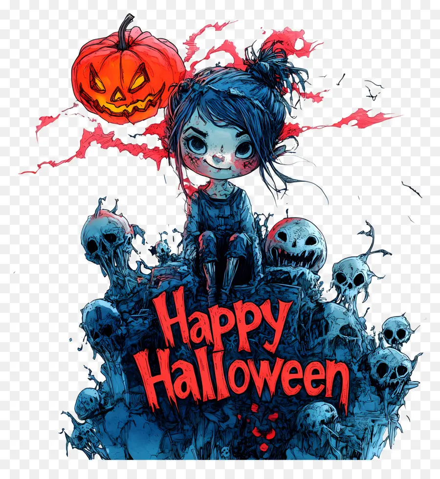 Selamat Halloween，Gadis Halloween PNG