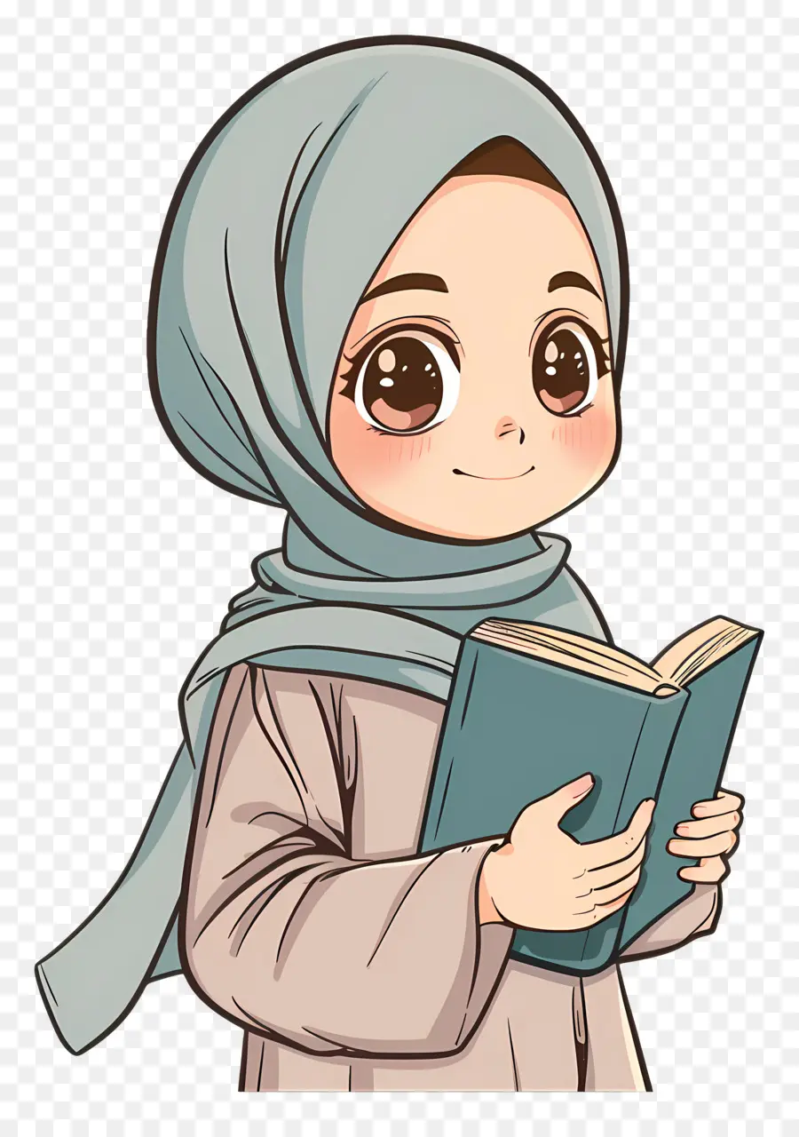 Buku Pegangan Gadis Hijab，Gadis Membaca Buku PNG