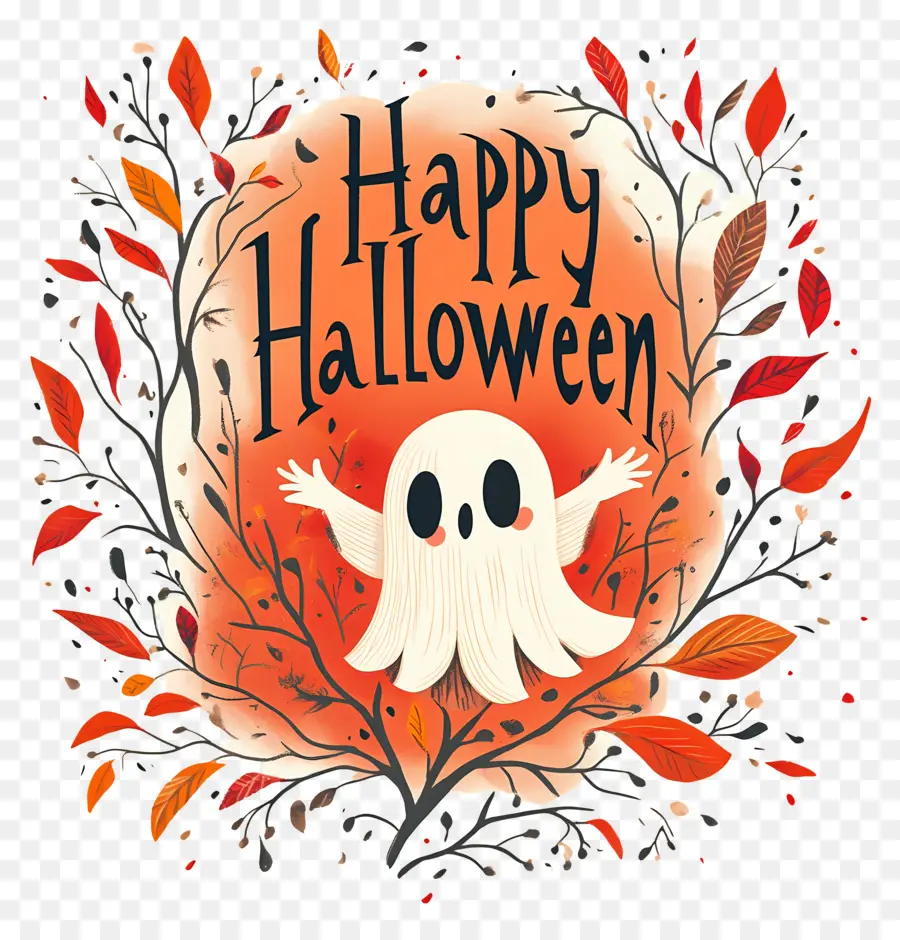 Selamat Halloween，Hantu Halloween PNG