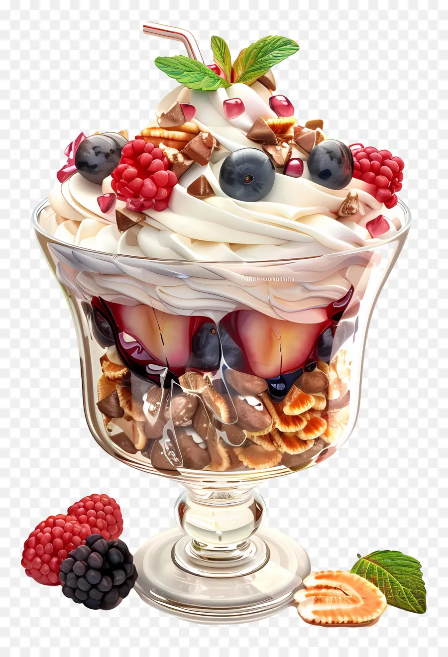 Parfait Yogurt，Parfait Buah PNG