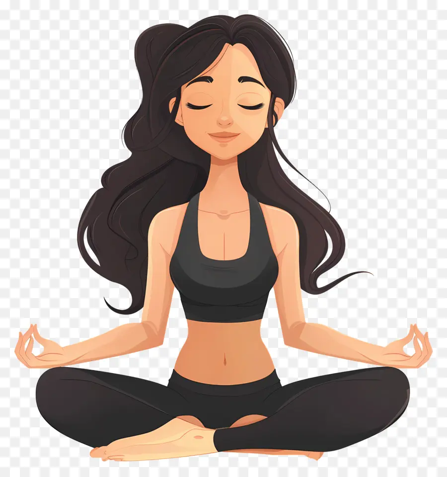 Meditasi Yoga Gadis，Pose Yoga PNG