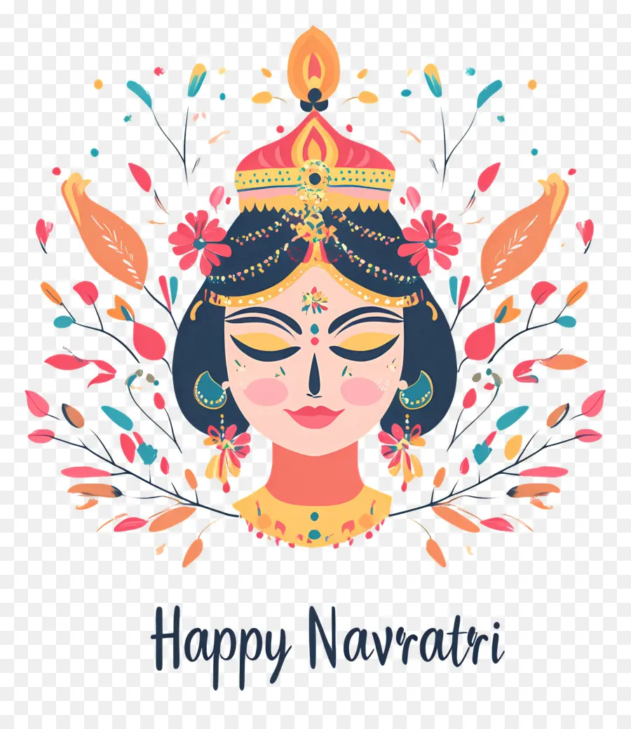 Selamat Navratri，Ilustrasi Perayaan Navratri PNG