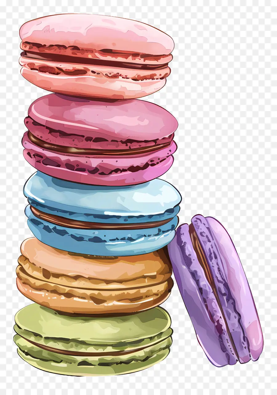 Tumpukan Macaron，Macaron Berwarna Warni PNG