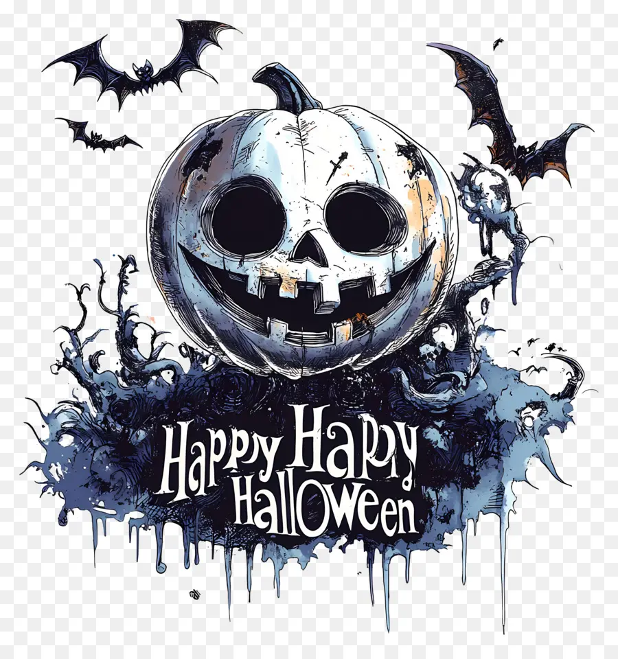 Selamat Halloween，Labu Halloween PNG