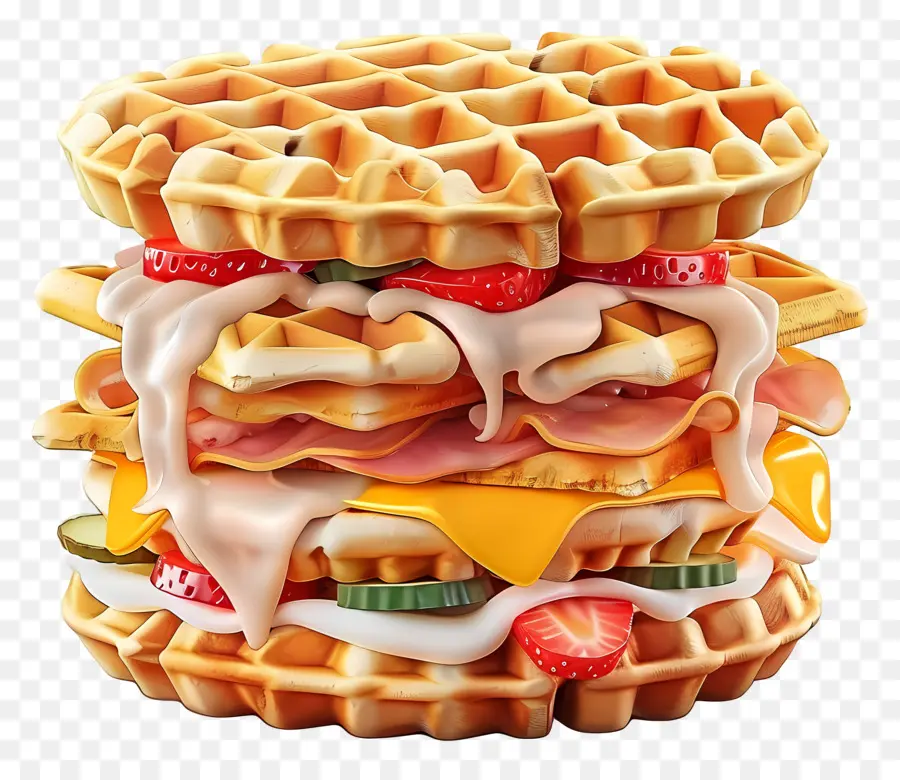 Sandwich Wafel，Sarapan PNG