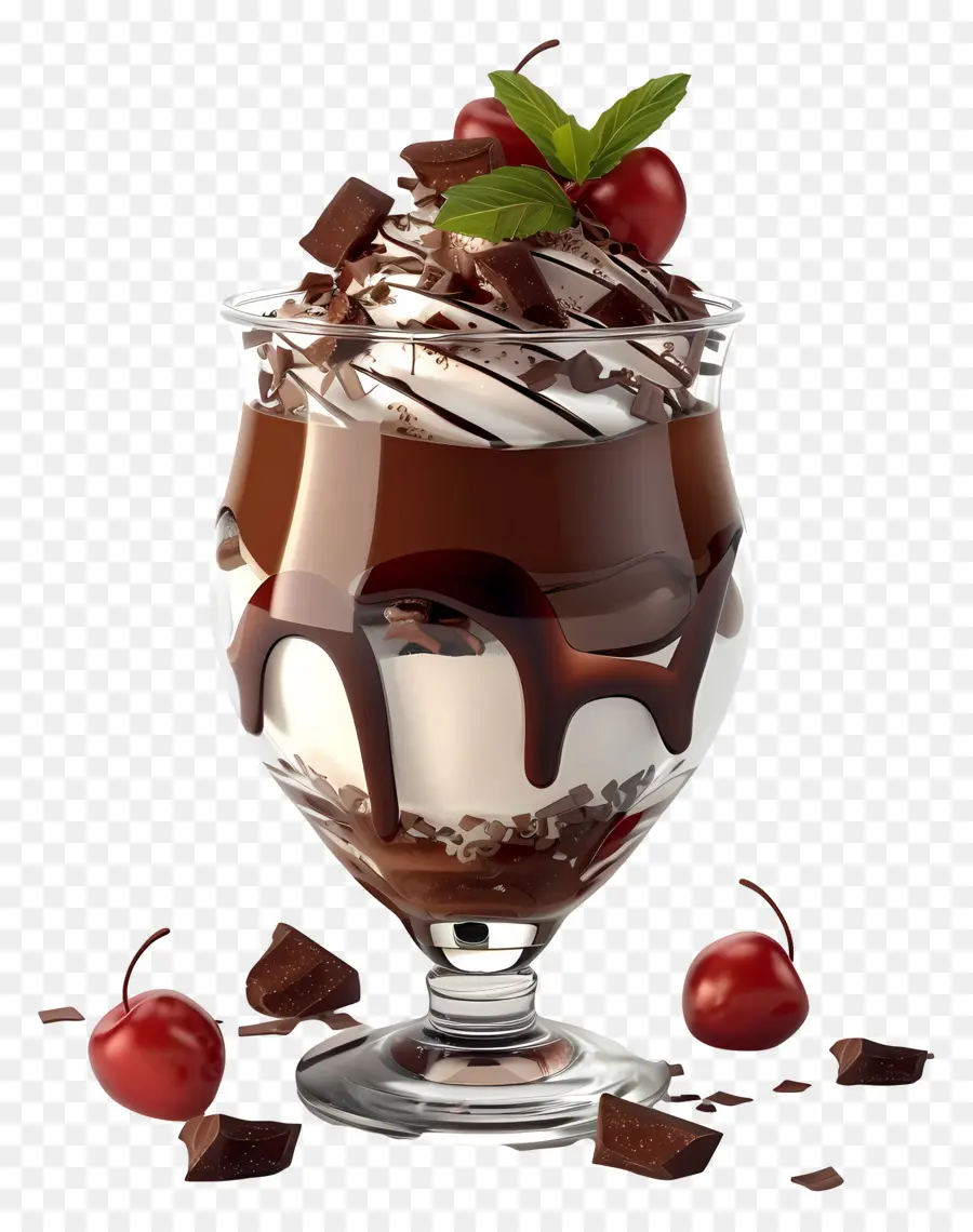 Parfait Coklat，Sundae Coklat PNG