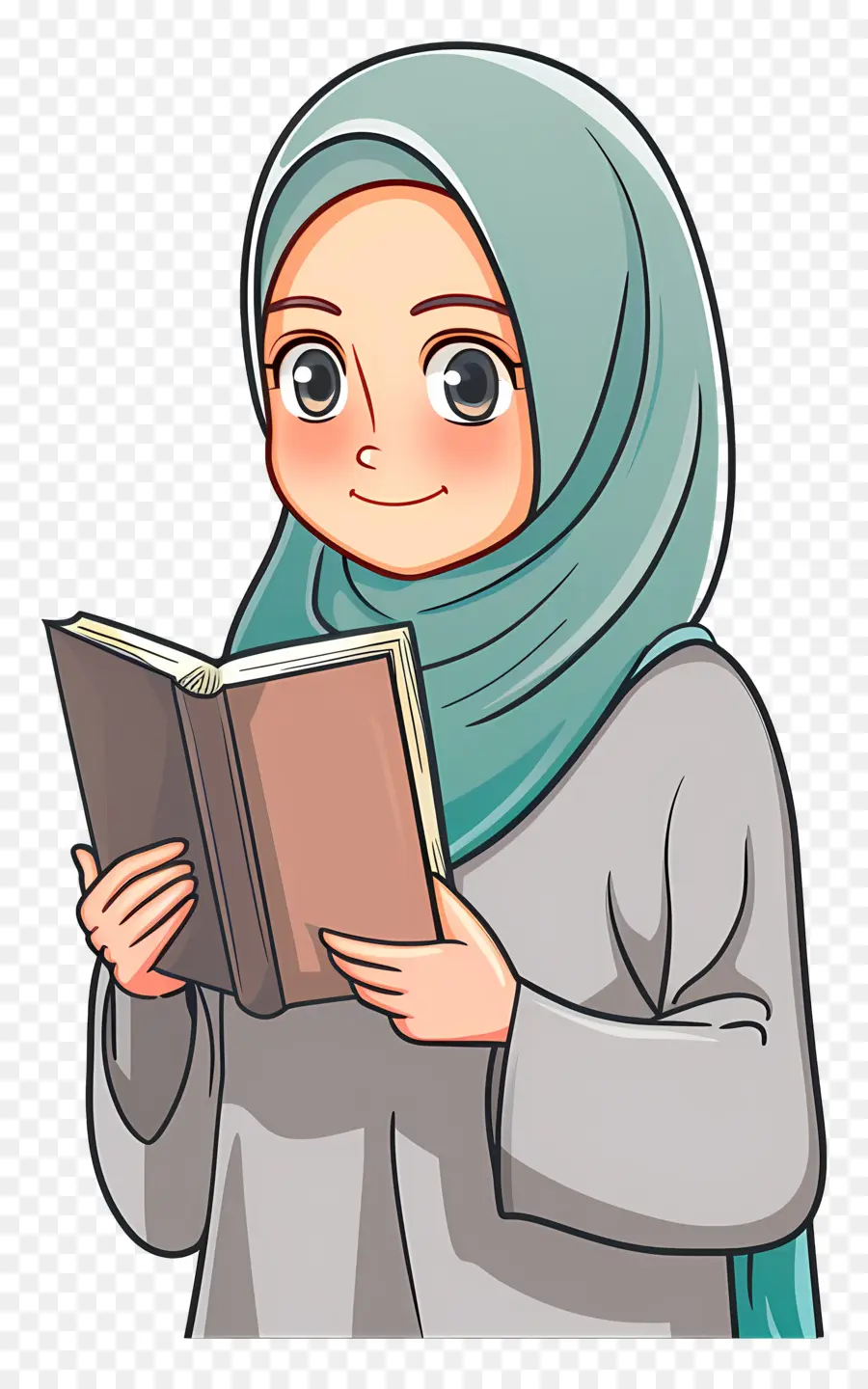 Buku Pegangan Gadis Hijab，Gadis Membaca Buku PNG