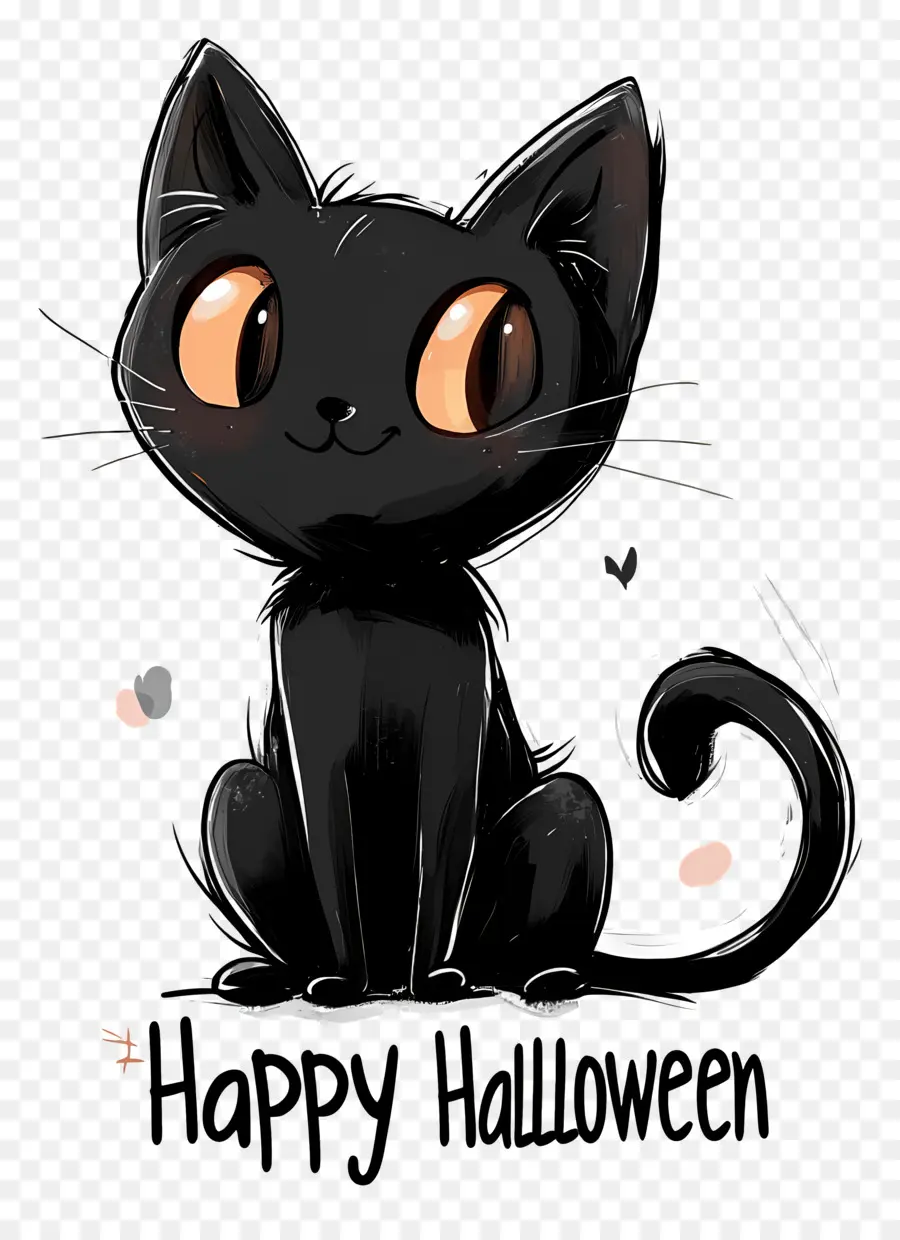 Selamat Halloween，Kucing Hitam PNG