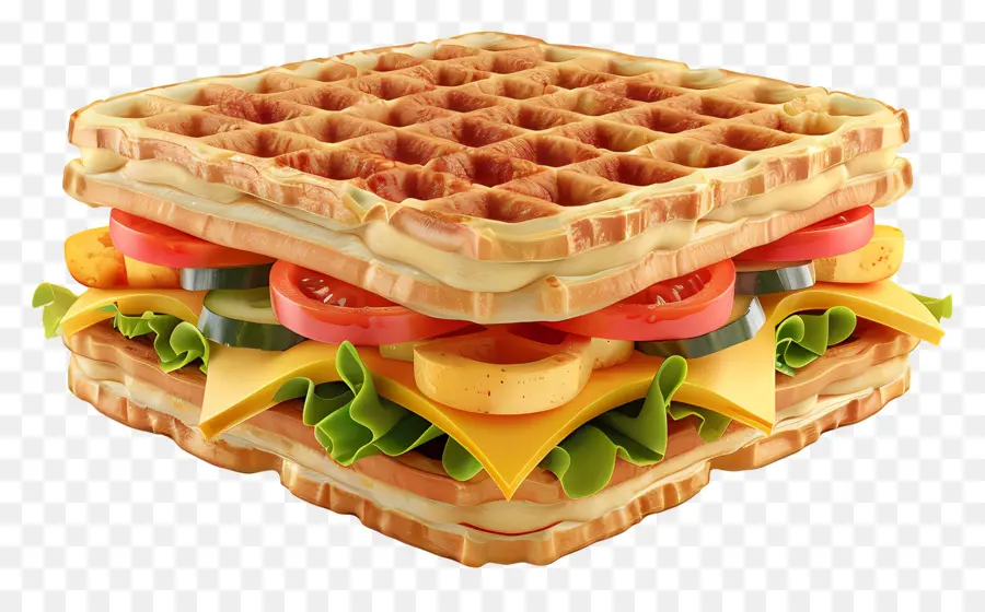 Sandwich Wafel，Sayuran PNG