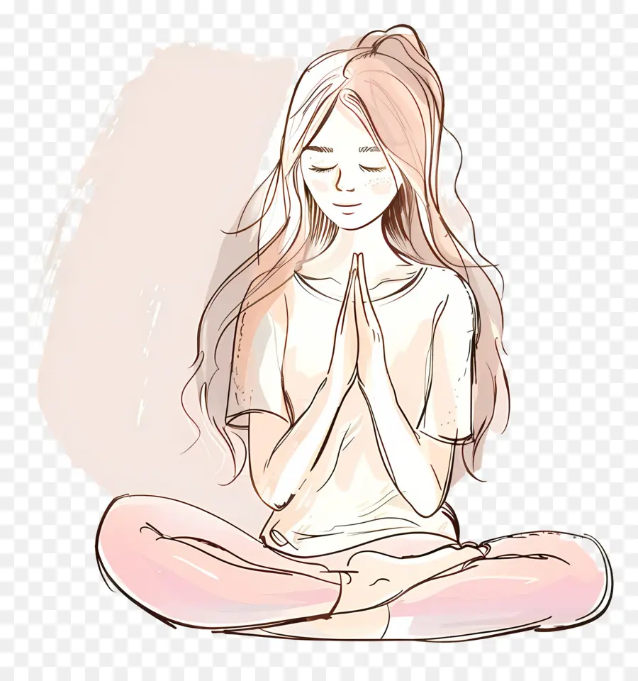 Meditasi Yoga Gadis，Wanita Meditasi PNG