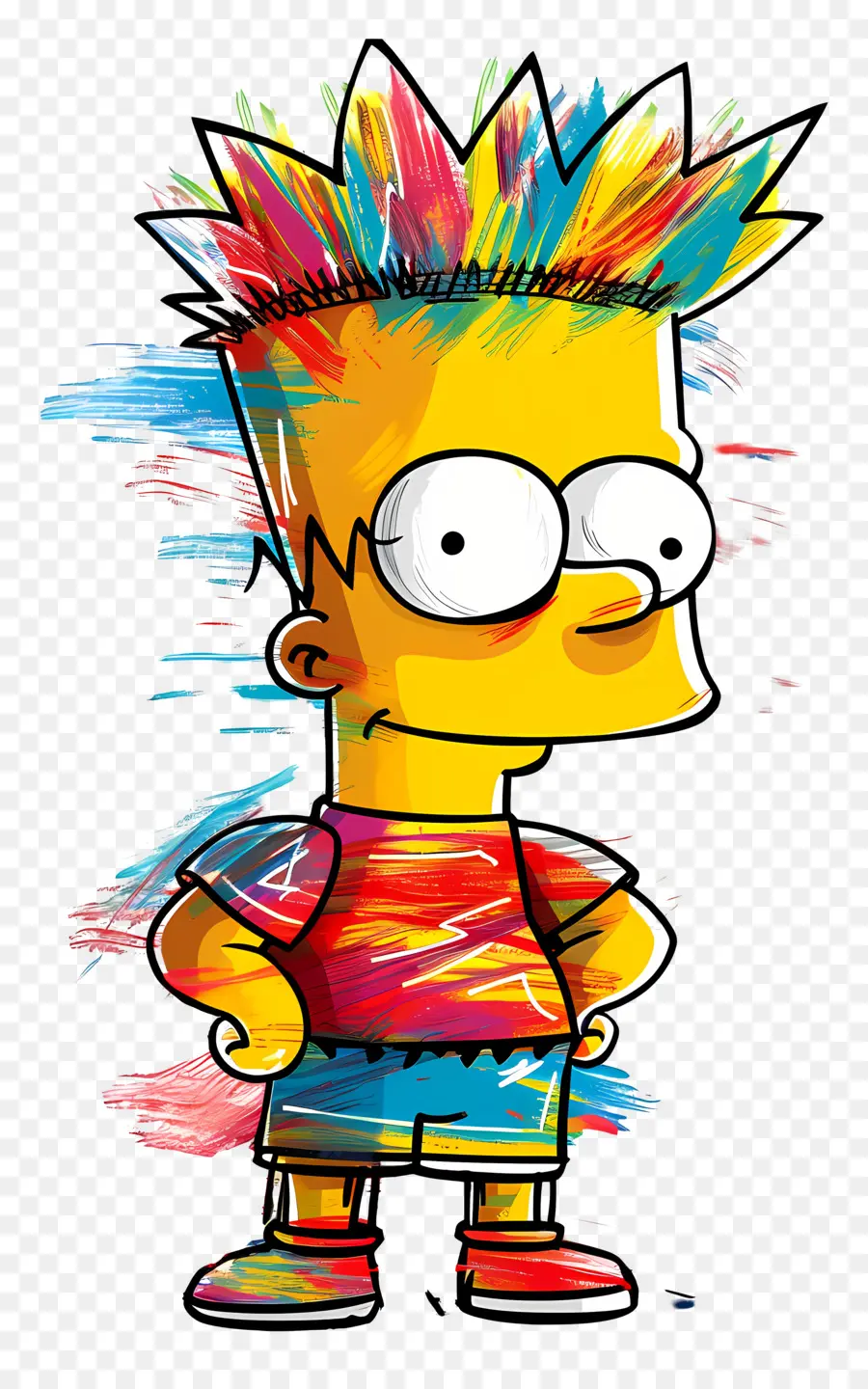 Bart Simpson，Bocah Kartun Berwarna Warni PNG