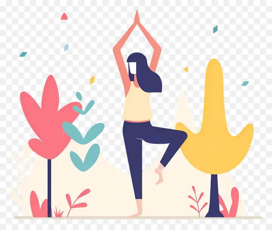 Gadis Melakukan Yoga，Pose Yoga PNG